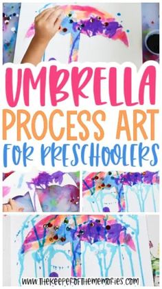 an umbrella process art project for preschoolers