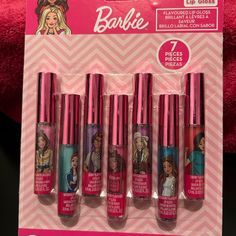 Barbie Flavors Lip Gloss Seven Different Flavors, One For Each Day Lips Gloss, Flavored Lip Gloss, Lip Gloss Colors, Each Day, Pink Red, Lip Gloss, Gift Shop, Makeup Tutorial, Kids Shop