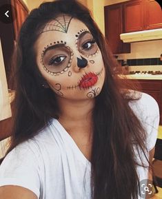 Easy Katrina Makeup, Simple Dia De Los Muertos Makeup Ideas Easy, Day Of The Dead Makeup Easy Simple, Day Of The Dead Face Paint Simple, Day Of The Dead Makeup Easy