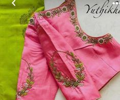 Simple Design Works For Blouse, Aariya Work Blouse, Butta Pusala Maggam Work, Simple Blouse Designs For Bride, Self Maggam Work Designs, Work Blouses Maggam Latest Simple, Pink Blouse Machine Work Designs, Simple Aari Works On Blouse, Simple Trendy Aari Work Blouse Design