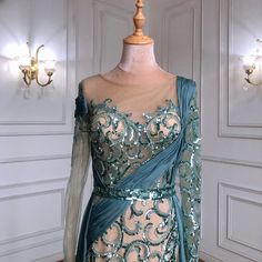 a dress on a mannequin in a room