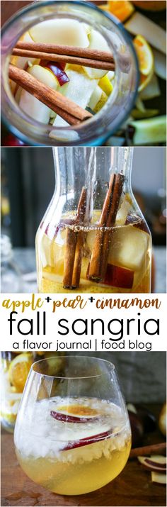 an apple cider and cinnamon fall sangria