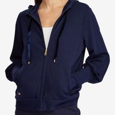 Ralph Lauren $125 Women's New 1156 Navy Velvet Drawstring Zip Up Hoodie Ralph Lauren Style: Sweater Occasion: Casual Size: Small Material: 100% Cotton Color: Navy Velvet Drawstring Zip Up Hoodie Long Sleeve Ralph Lauren Stands For American Tradition- Since 1967. Timeless Design And Modern Romantic Luxury Fabrics Make Up Its Full Line Of Quality Apparel And Accessories For The Wardrobe And Your Home. Brown Cardigan Sweater, Romantic Luxury, Puffed Long Sleeves, Ralph Lauren Hoodie, Brown Sweatshirt, Ralph Lauren Pullover, Turtleneck Sweatshirt, French Terry Hoodie, Navy Velvet