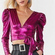 Forever 21 Magenta Metallic Crop Top. Out Of Stock At Forever 21. Has A Pink Shimmer. Nwt Cheap Pink Forever 21 Tops, Trendy Tops For Date Night And Party Season, Trendy Party Tops For Spring, Forever 21 Elegant Party Tops, Forever 21 Party Tops For Spring, Chic Pink Tops For Party Season, Glamorous Spring Tops From Forever 21, Chic Party Tops From Forever 21, Trendy Forever 21 Tops For Party