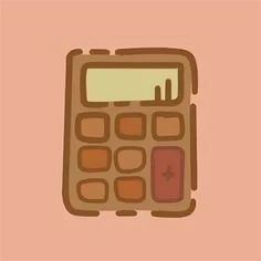 a drawing of a calculator on a pink background