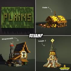 four different views of a house made out of legos and text reads rejaamp