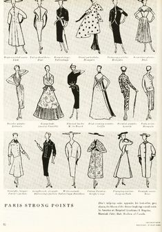 an old fashion book shows different types of dresses