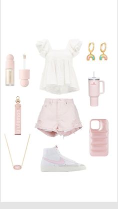 #outfitinspo Pink Summer Outfits, Preppy Fashion, Outfit Layout