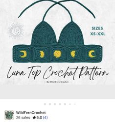 two crocheted hats with the words, fun top crochet pattern