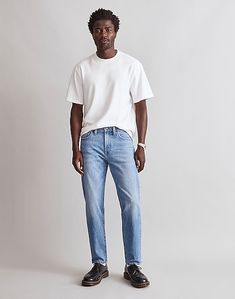 Relaxed Taper Jeans in Mainshore Wash Taper Jeans, Tapered Jeans, Madewell Denim, Jeans For Sale, Curator Style, Mens Denim, Madewell, Levi Jeans, Organic Cotton