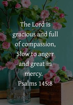 the lord is gracious and full of comparison, slow to anger and great in mercy