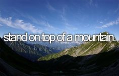 the words stand on top of a mountain