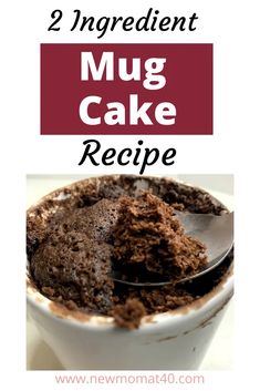 two ingredient mug cake recipe in a white bowl