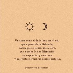 a poem written in spanish with the sun and moon above it on a beige background