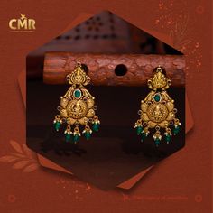 Cmr Jewellers, Lakshmi Devi, Simple Gold Earrings, Antique Gold Earrings, Gold Items