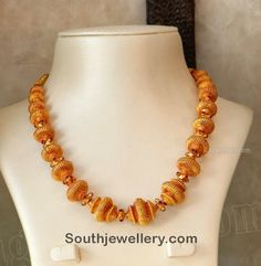 Beads Jewellery Indian, Gold Beads Necklace, Latest Jewellery Designs, 22 Carat Gold Jewellery, Latest Indian Jewellery, Necklace Photo, Gold Beaded Necklace, Buy Gold Jewelry, Beaded Designs