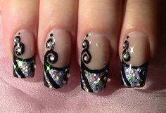 Nailart schwarz silber Fabulous Nails, Cool Nail Designs, Nail Art Tutorial, Nail Arts