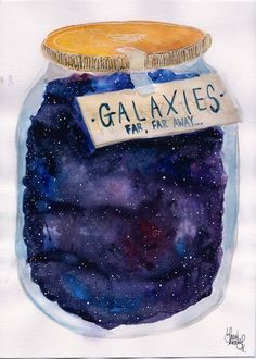 galaxies Tumblr Transparents, Galaxy Jar, You Are My Moon, E Mc2, Watercolor Inspiration, The Words, Painting & Drawing, Sake