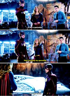 the flash and supergirl are talking to each other