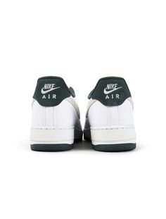 This pair features a white pebbled leather base with a suede swoosh and heel in sea glass and vintage green respectively. The midsole adds a touch of intrigue with a speckled design, while the green outsole matches the top lining. Additional subtle elements include vintage Nike Basketball branding in red on the insole and inside of the tongue. Basketball Branding, Mens Air Force 1, Mens Air Force, All Jordans, Nike Mens, Nike Basketball, Jogger Jeans, Nike Jordan, Nike Dunks