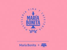 the logo for marina bonita is shown on a pink background