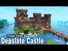 an image of a castle in minecraft with the words, flower forest depllate castle