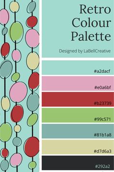 the color scheme for retro colored palettes