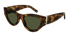 A STRONG FEMININE CAT-EYE SHAPE, THE EVOLUTION OF THE MONOGRAM ACETATE IN A BOLDER AND NEW ICONIC VERSION. THE MYTHIC YSL SIGNATURE IS INTEGRATED AS AN HINGE DETAIL AND MADE HIGHLY VISIBLE ON BOTH BOLD TEMPLES. Havana Cat, Strong Feminine, Saint Laurent Sunglasses, Cat Eye Frames, Eyewear Fashion, Unisex Sunglasses, Grey Lenses, Prescription Lenses, Havana