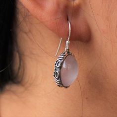 Gemstone - rose quartzGemstone Size - 10x14  oval Metal - Sterling SilverNatural rose quartz sterling silver Earrings,  Same design ring is also uploaded https://www.etsy.com/in-en/GemsNjewelrystudio/listing/752776088/rose-quartz-sterling-silver-ring-gift?utm_source=Copy&utm_medium=ListingManager&utm_campaign=Share&utm_term=so.lmsm&share_time=1600957399075The earrings can be customized on request and the gemstone can be switched to any gemstone you want. Feel free to contact me f Rose Quartz Gemstone Drop Earrings, Rose Quartz Drop Earrings Gift, Gemstone Earrings With Oval Pendant For Gifts, Silver Rose Quartz Earrings As Gift, Nickel Free Rose Quartz Jewelry, Oval Pendant Gemstone Earrings For Gift, Silver Rose Quartz Earrings For Gift, Oval Spiritual Earrings For Gift, Handmade Oval Rose Quartz Jewelry