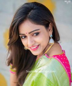 vithika sheru green pattu saree ugadi 3 scaled Green Pattu Saree, Vithika Sheru, Emerald Jewellery, Parrot Green, Pink Panther, Pattu Saree, Pink Panthers