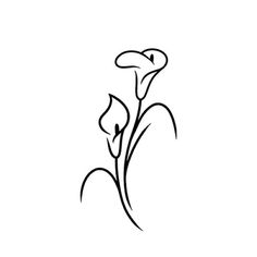 a black and white drawing of flowers on a white background