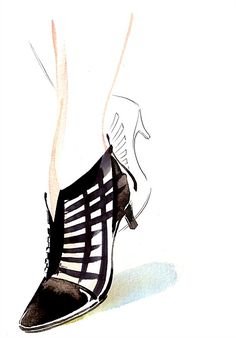 Footwear Sketches, Fashion Illustration Dresses, Fashion Illustrator, Fashion Design Sketches, Portrait Illustration, Design Sketch, Fashion Drawing, Amazing Art, Fashion Art