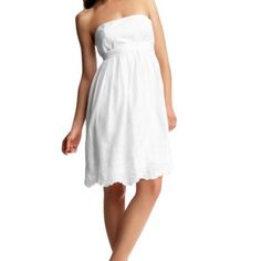 So Pretty, Purchased A Few Years Ago And Never Wore It. Great Go To, Classic White Summer Dress Gap Cotton Dress For Daywear, Elegant White Gap Dress, Elegant Beach Dresses By Gap, Embroidered Hem, White Summer Dress, Gap Dress, White Dress Summer, White Summer, Hem Dress