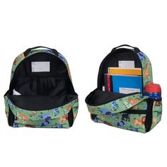 Your child will be the talk of the playground with the Wildkin Kids Next Gen Eco Backpack for boys and girls! Eye-catching patterns and a functional design come together to make this backpack for boys and girls a fun addition to your child’s school and travel essentials. A recycled polyester (rPET) exterior is a durable choice, and an antimicrobial lining ensures odor free use. Two padded, adjustable shoulder straps and a padded back provide comfortable wear, while the durable top handle is perf Green Playful Backpack For Playtime, Playful Green Backpack For Playtime, Green Backpack For Playtime, Fun Green Backpack For Back To School, Playful Backpack For End Of School Year Outdoor Use, Fun Green Standard Backpack, Fun Green School Backpack, Green Standard Backpack, Playful Backpack For Back To School And Outdoor Activities