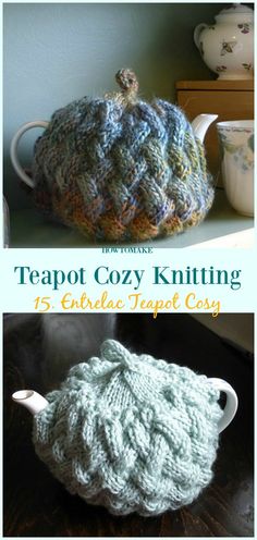 the teapot cozy knitting pattern is shown