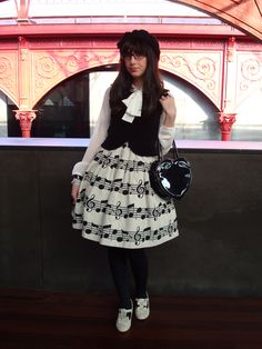 love musical notes Music Inspired Fashion, Innocent World, Outfit Cardigan, Rocker Girl, Lolita Outfits, Cute Socks