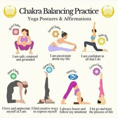 yoga poses and affirmations for the chakra balancing practice, which is an easy way