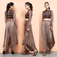 Dhoti Pants Outfit, Crop Top With Dhoti, Dhoti Dress, Lehenga Latest, Bridal Lehenga Wedding, Dhoti Salwar, Suit Punjabi, Designer Bridal Lehenga, Dhoti Pants