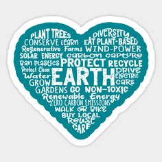 a heart shaped sticker with the words earth in different languages