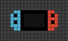 A small pixel art template of the original neon blue and red Nintendo Switch. Pixel Ideas Easy, Small Minecraft Pixel Art, Neon Perler Bead Patterns, Tiny Pixel Art Templates, Pixel Art Small Easy, Pixel Art Small Cute, Small Pixel Art Grid, Pixel Art Football, Cute Small Pixel Art