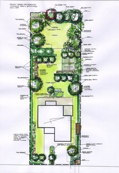 an architectural drawing of a garden design