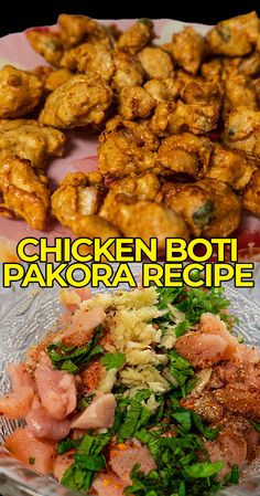 chicken boti and pakora recipe on a plate