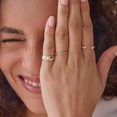 Say hello to your new stack staple: the Delicate Band. Handcrafted in Los Angeles from solid 14k gold, this 1.5 mm gem is available in rose, yellow, and white gold. With sizes ranging from 4-10, it’s the perfect addition to mix and match, making your ring stack truly shine. In stock rings will ship within 3 business days. Made-to-order rings will ship within 1-2 weeks. Details • Hand made in Los Angeles • Each ring is solid 14k gold • 1.5 mm • Need help with ring size? Check out our SIZING GUIDE Pinky Rings For Women, Jewelry Product Shots, Product Shots, Ring Stack, Pearl Collection, Twist Ring, Everyday Rings, Jewelry Lookbook, Cosmetic Products