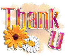 the words thank you with daisies and flowers