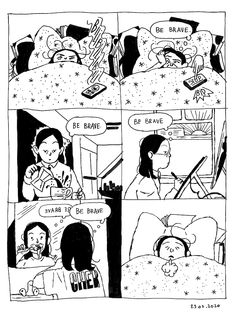 a comic strip with an image of two people in bed