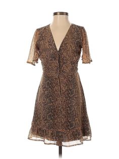 Abercrombie & Fitch Cocktail Dress Size: 2X-Small Brown Dresses - used. No Fabric Content, V Neck, Paisley, Short, Short Sleeve | Abercrombie & Fitch Cocktail Dress: Brown Paisley Dresses - Used - Size 2X-Small Petite Brown Cocktail Dress, Brown Cocktail, Brown Dresses, Brown Paisley, Paisley Dress, Brown Dress, Second Hand Clothes, Clean Out, Abercrombie Fitch