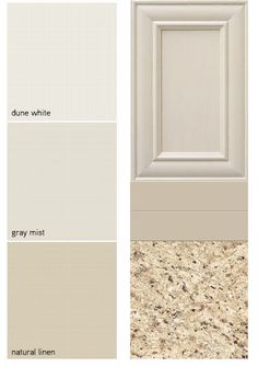 the different colors of paint for kitchen cabinets and doors are shown in this graphic above