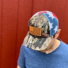 Show you're American pride with this custom leather American flag hat! Made with a full-grain leather patch. We use Richardson 112 snapback trucker cap. We promise you'll love it or your money back! Leather patch hats are the best gift for dad for fathers day! Handmade in Austin, Texas! Americana Snapback Trucker Hat For Memorial Day, American Style Snapback Trucker Hat, Snapback Baseball Cap For Memorial Day Outdoor, Patriotic Curved Brim Snapback Hat For Outdoor, Adjustable Trucker Hat For Memorial Day, Patriotic Snapback Hat With Curved Brim For Outdoor, Patriotic Trucker Hat Baseball Cap For Outdoor, Patriotic Snapback Hat For Veterans Day, Patriotic Trucker Hat For Outdoor