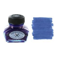 the bottle of fountain ink is blue