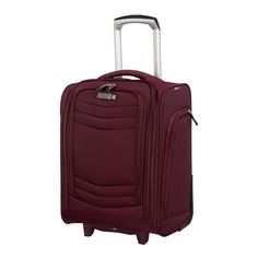 Get ready for your next holiday with this it luggage Intrepid underseater luggage. Get ready for your next holiday with this it luggage Intrepid underseater luggage. LUGGAGE FEATURES Lightweight trolley system which helps to reduce weight Specially developed case platform provides additional strength and security Wide Body Design- Contemporary body shape provides additional capacity and unique look Superior wheel control Telescoping handle 2 exterior pocketsLUGGAGE DETAILS Exterior: 17.7"H x 13. Red Rectangular Luggage For Overnight Trips, Red Luggage With Sleeve For Overnight Trips, Red Luggage With Sleeve For Trip, Accessories Guide, Body Design, Wide Body, Next Holiday, Reduce Weight, Body Shape